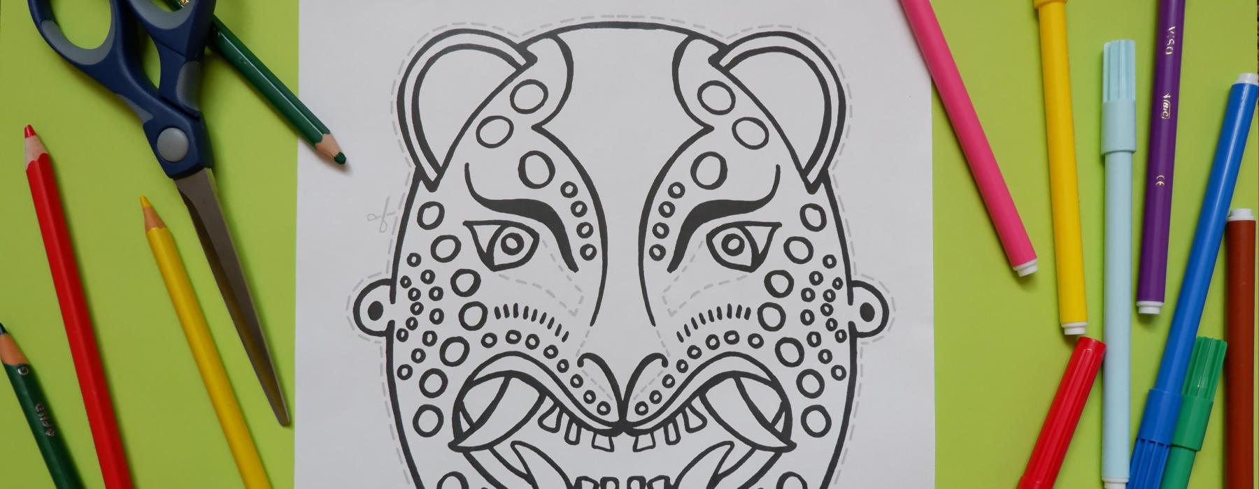 kleurplaat-jaguar-masker